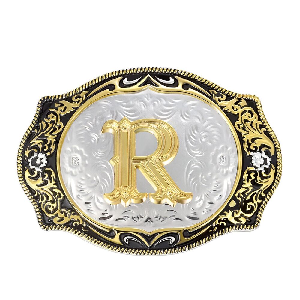 5890 Belt Buckle โWestern Initial Letters AR to Z Christmas Halloween Small